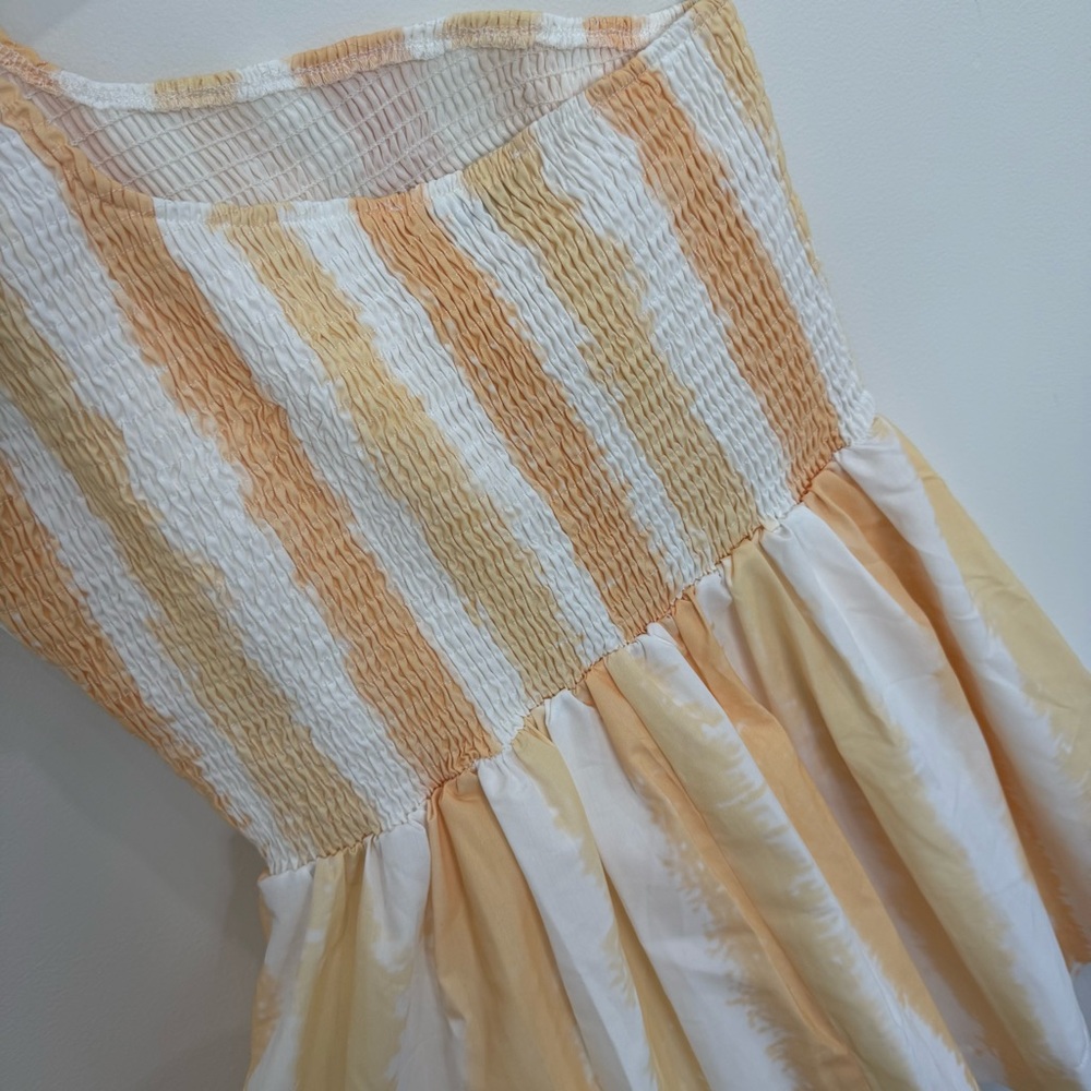 Petal & Pup Yellow and White Striped One-Shoulder Sundress - Picture 7 of 9
